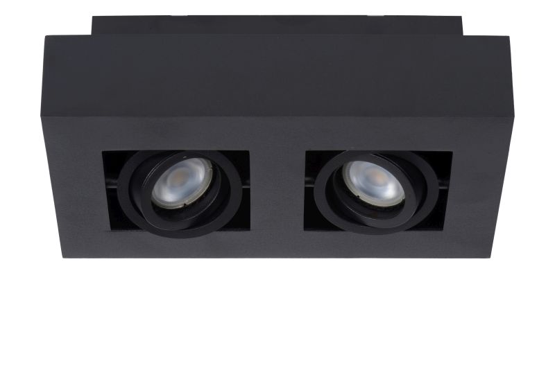 Lucide XIRAX - Stropné bodové svietidlo - LED Dim to warm - GU10 - 2x5W 2200K/3000K - Black